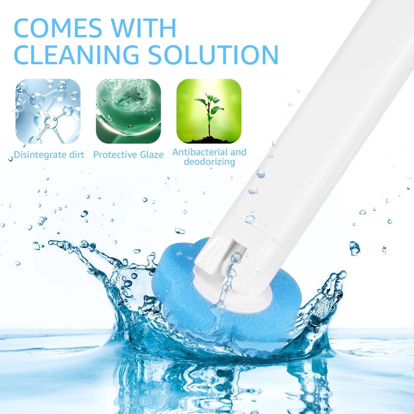Disposable Toilet Brush with Replaceable Brush Head