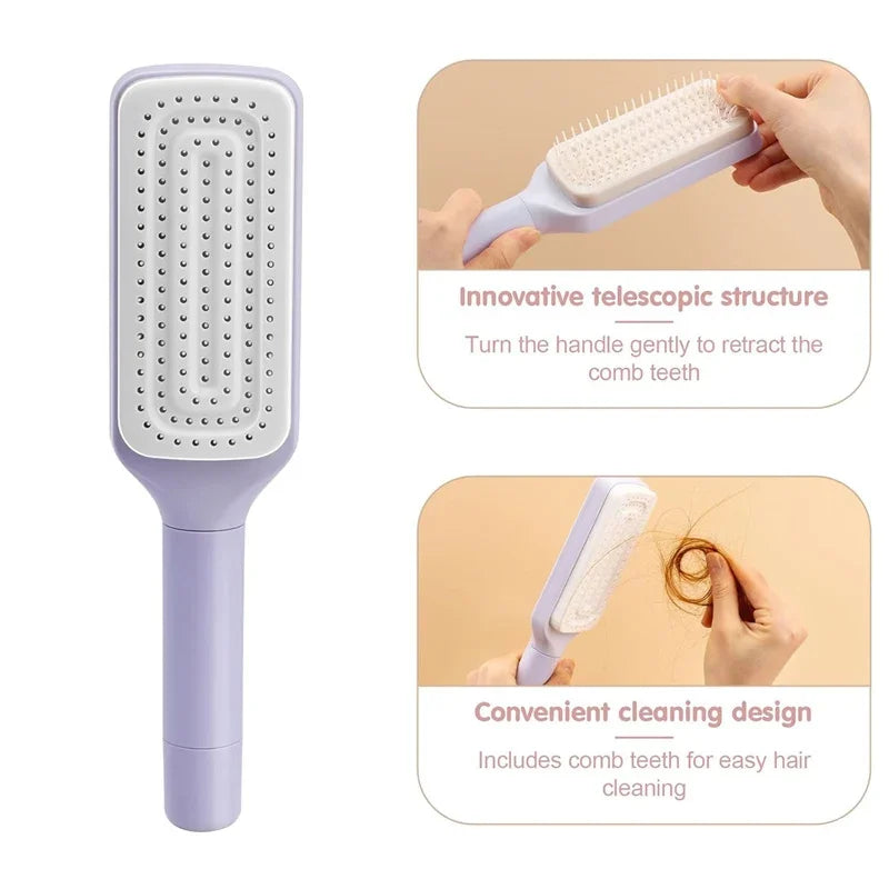 Retractable Automatic Cleaning Hairbrush