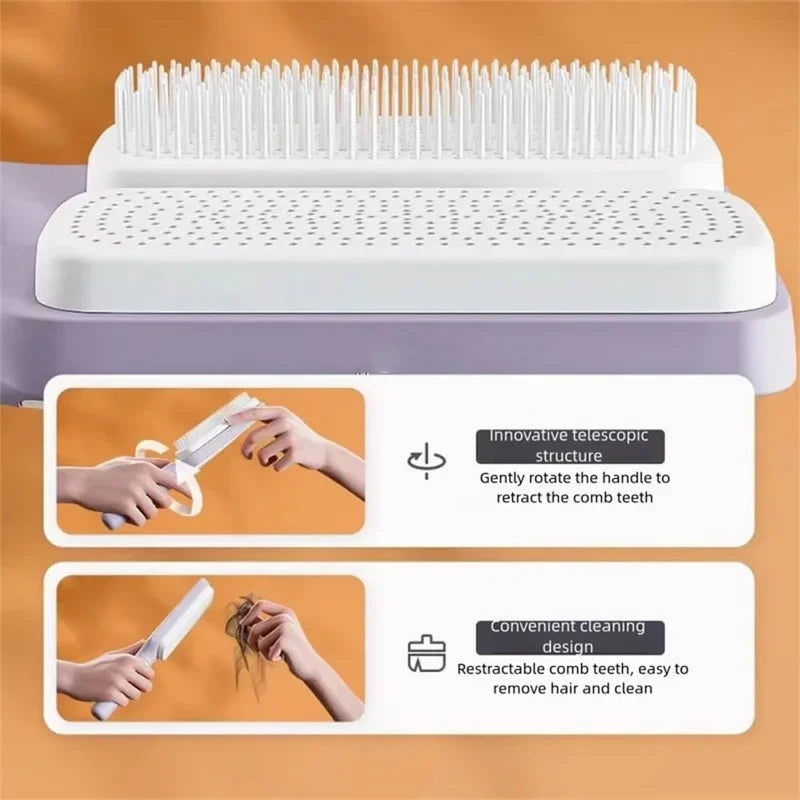 Retractable Automatic Cleaning Hairbrush