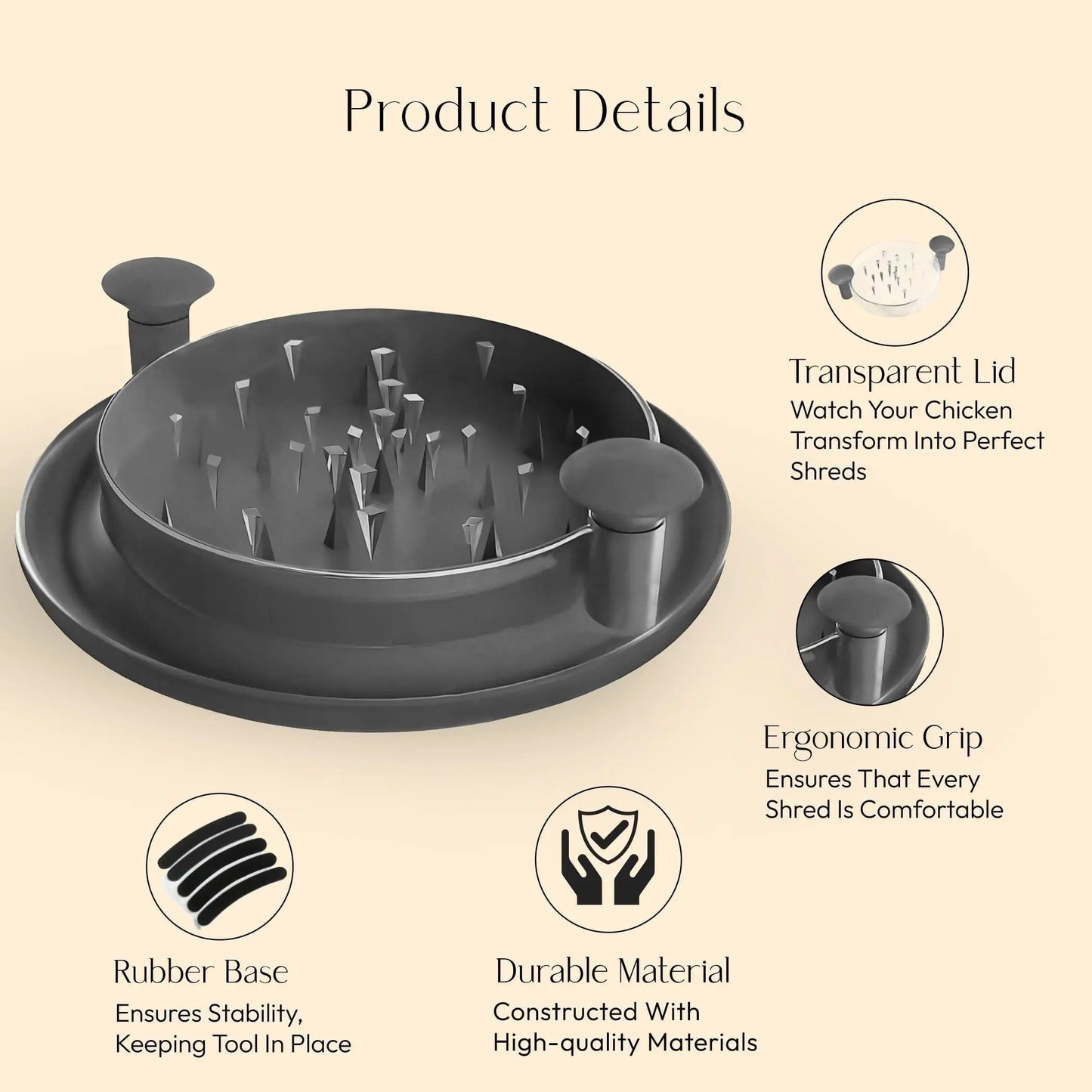 Food  Shredder with Transparent Cover