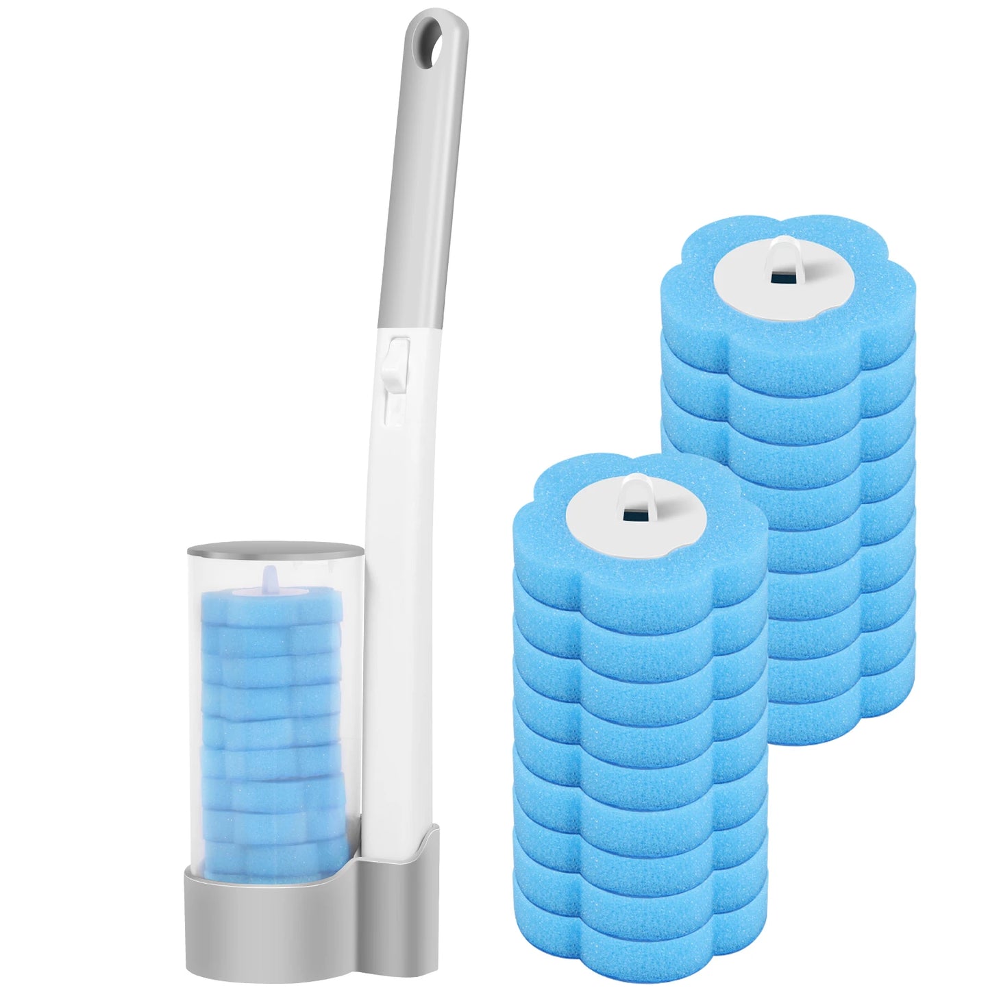 Disposable Toilet Brush with Replaceable Brush Head