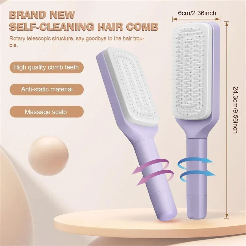 Retractable Automatic Cleaning Hairbrush