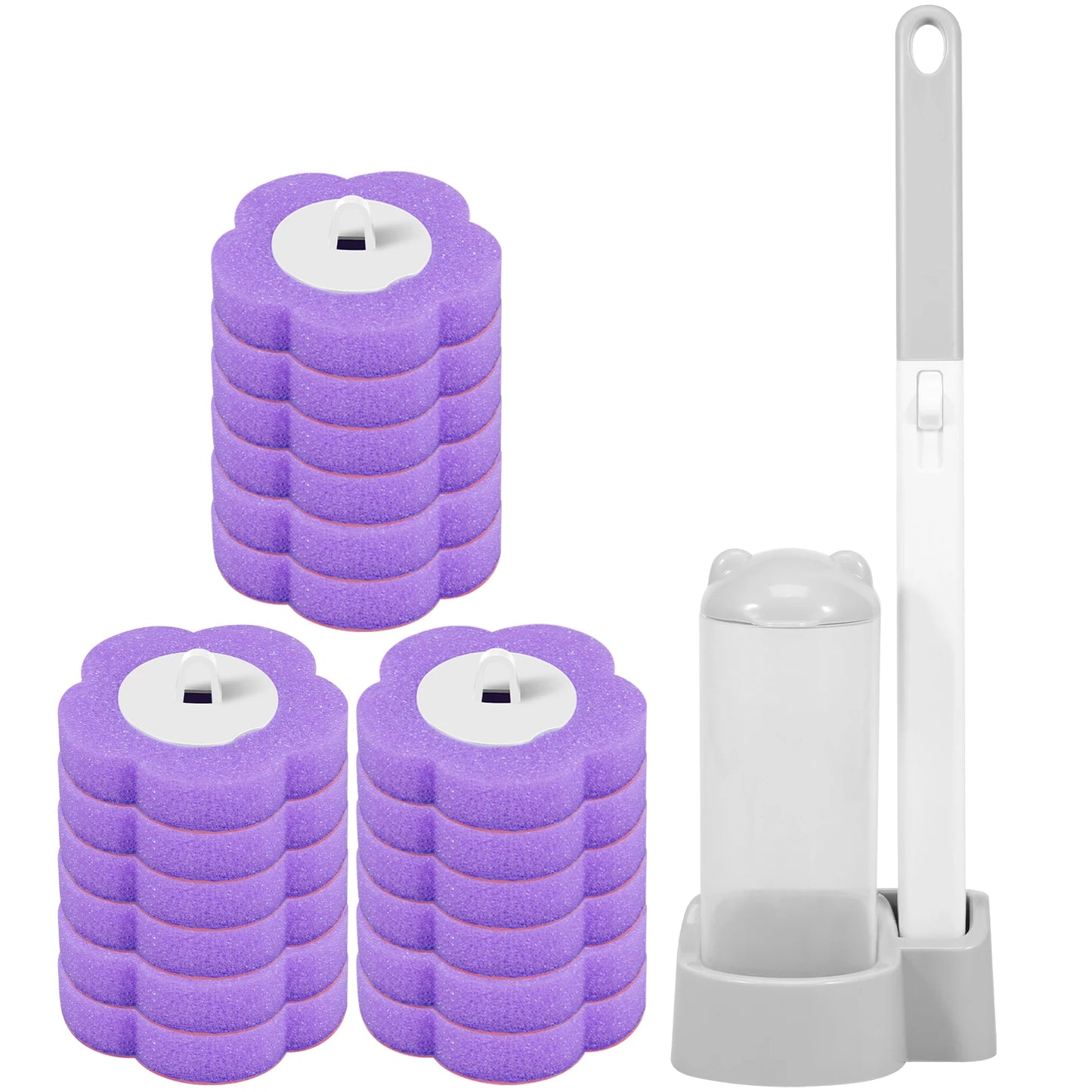 Disposable Toilet Brush with Replaceable Brush Head