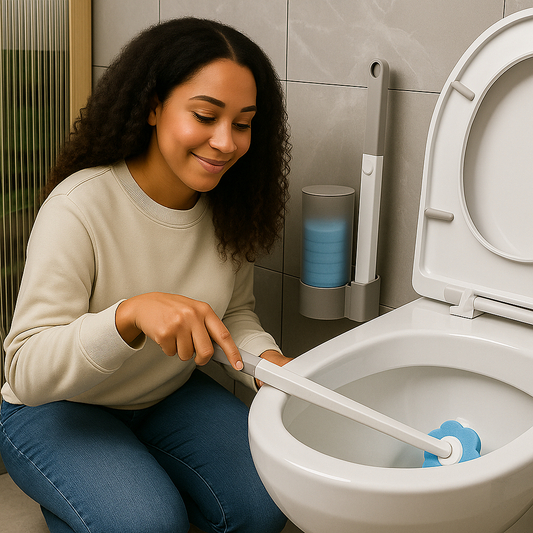 Disposable Toilet Brush with Replaceable Brush Head